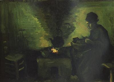 Vincent Van Gogh Peasant Woman by the Fireplace (nn04) oil painting picture